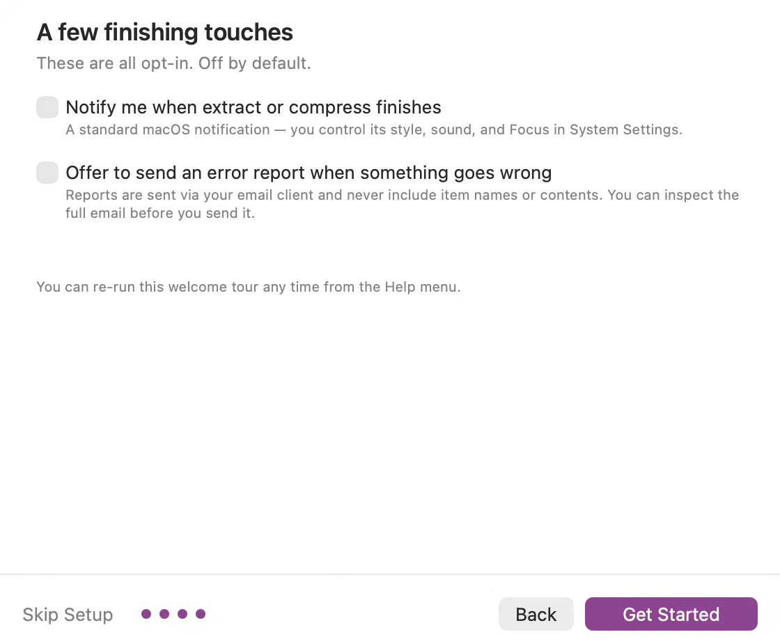 Onboarding step 4 — opt-in finishing touches